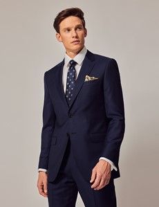 Dark Blue Twill Wool Slim Fit Suit-preview2