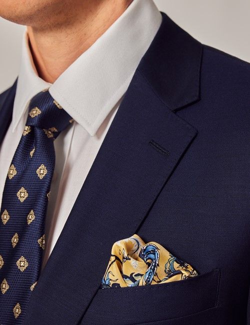 Dark Blue Twill Wool Slim Fit Suit-preview