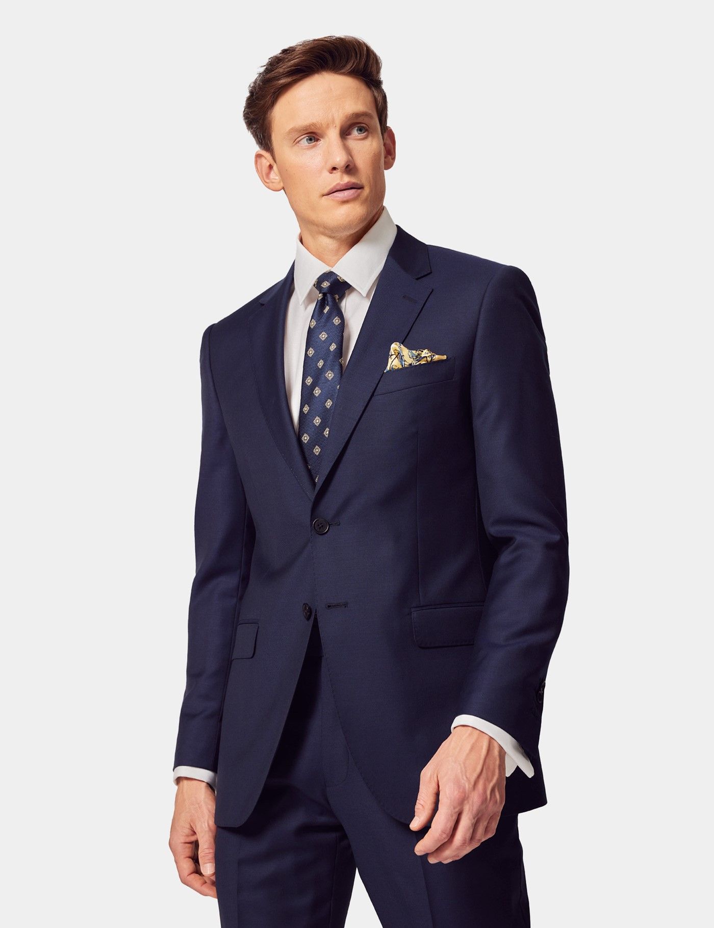 Slim Fit Dark Blue Twill Suit