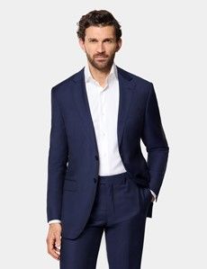 Slim Fit Dark Blue Twill Suit