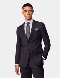 Slim Fit Charcoal Twill Suit