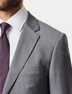 Slim Fit Mid Grey Twill Suit