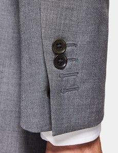 Slim Fit Mid Grey Twill Suit