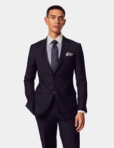 Slim Fit Navy Twill Suit