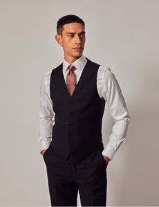 Black Twill Weave 3 Piece Slim Suit-preview8