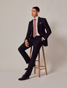 Black Twill Weave 3 Piece Slim Suit-preview14