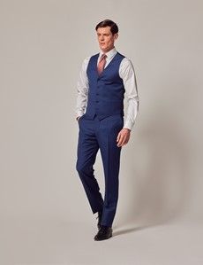 Royal Blue Twill Weave 3 Piece Slim Suit-preview15