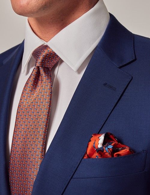 Royal Blue Twill Weave 3 Piece Slim Suit-preview