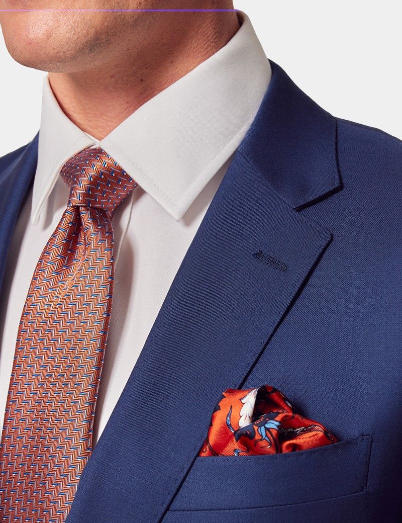 Slim Fit Royal Blue Twill Suit-preview