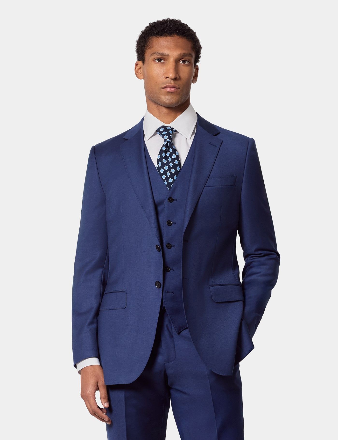 Slim Fit Royal Blue Twill Suit