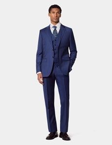 Slim Fit Royal Blue Twill Suit-preview2