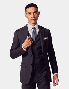 Slim Fit Dark Charcoal Twill Suit