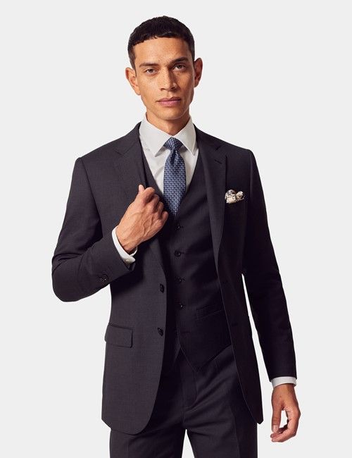 Slim Fit Dark Charcoal Twill Suit