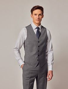 Mid Grey Twill Weave 3 Piece Slim Suit-preview7