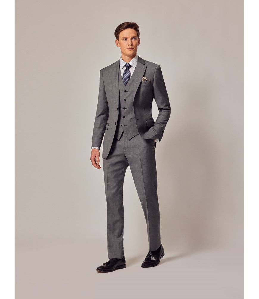  特価ブログのポータルサイト Suit Fit Slim Twill Piece 3 Grey Mid Men's - Wool 100s Super その他