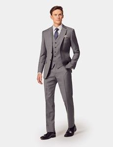 Slim Fit Mid Grey Twill Suit-preview2