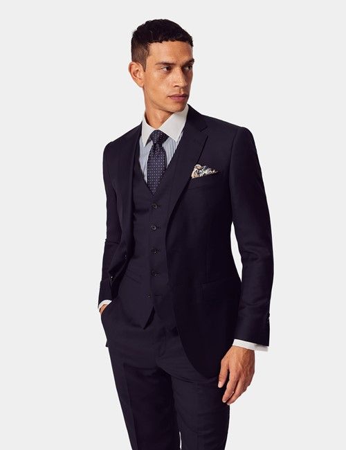 Slim Fit Mid Navy Twill Suit