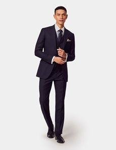 Slim Fit Mid Navy Twill Suit-preview2