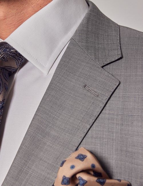 Light Grey Twill Slim Suit Jacket-preview
