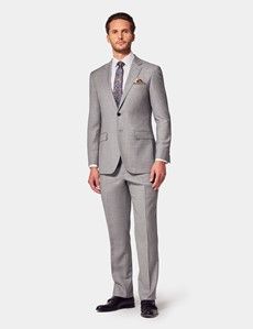 Light Grey Twill Weave Slim Suit-preview2