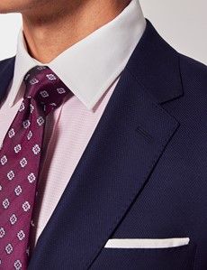 Slim Fit Navy Textured Suit Jacket