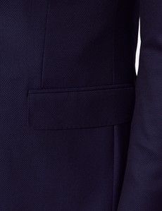 Slim Fit Navy Textured Suit Jacket