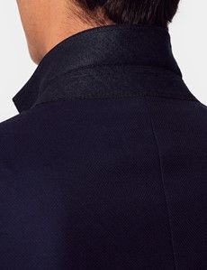 Slim Fit Navy Textured Suit Jacket