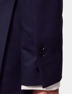 Slim Fit Navy Textured Suit Jacket