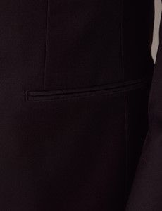 Black Wool Double Breasted Slim Fit Dinner Suit Jacket-preview3