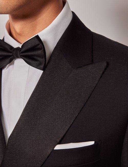 Black Wool Double Breasted Slim Fit Dinner Suit-preview