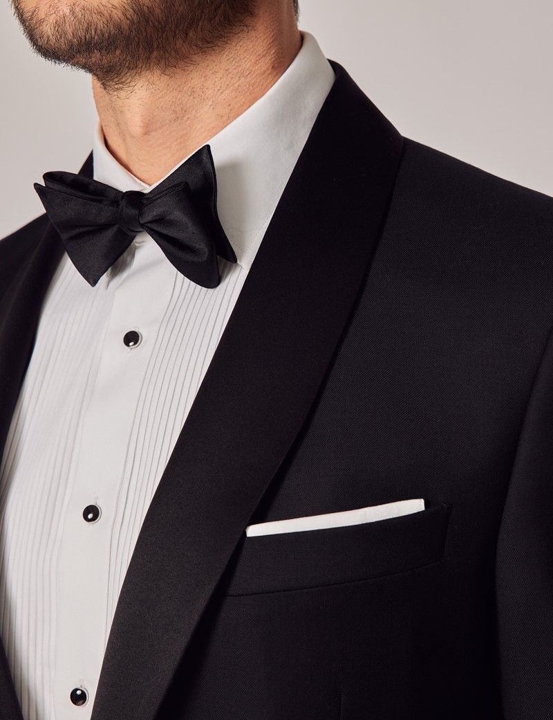 Men's Black Shawl Slim Fit Dinner Jacket | Hawes & Curtis