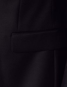Black Wool Slim Fit Shawl Tuxedo Jacket-preview6