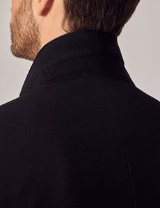 Black Wool Slim Fit Shawl Tuxedo Jacket-preview3
