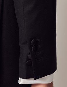 Black Wool Slim Fit Shawl Tuxedo Jacket-preview2