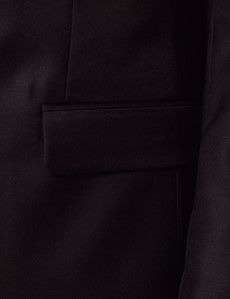 Black Wool Slim Fit Shawl Tuxedo Jacket-preview2
