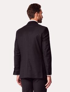 Black Wool Slim Fit Shawl Tuxedo Jacket-preview4