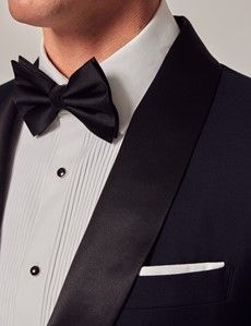 Navy Wool Slim Fit Shawl Tuxedo-preview1