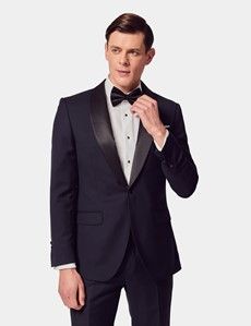 Slim Fit Navy Shawl Dinner Suit
