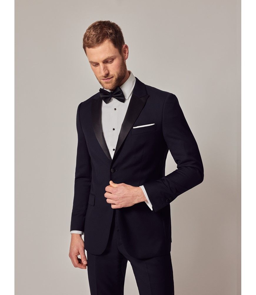 Men's Black Wool Slim Fit Dinner Jacket| Hawes & Curtis