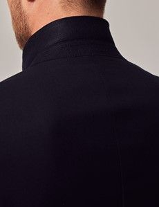 Black Wool Slim Fit Tuxedo Jacket-preview3