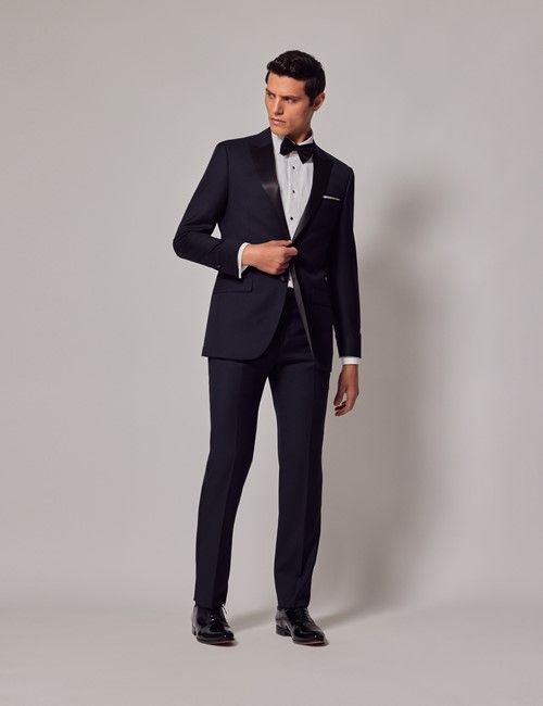 Navy Wool Slim Fit Dinner Suit
