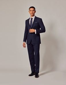 Dark Blue Birdseye Slim Flannel Suit Jacket-preview7