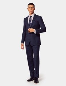 Slim Fit Dark Blue Birdseye Suit-preview2
