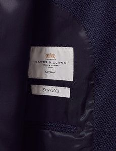 Slim Fit Dark Blue Birdseye Suit-preview4