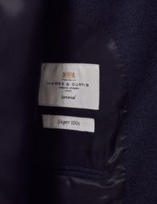 Dark Blue Birdseye 3 Piece Slim Suit-preview4