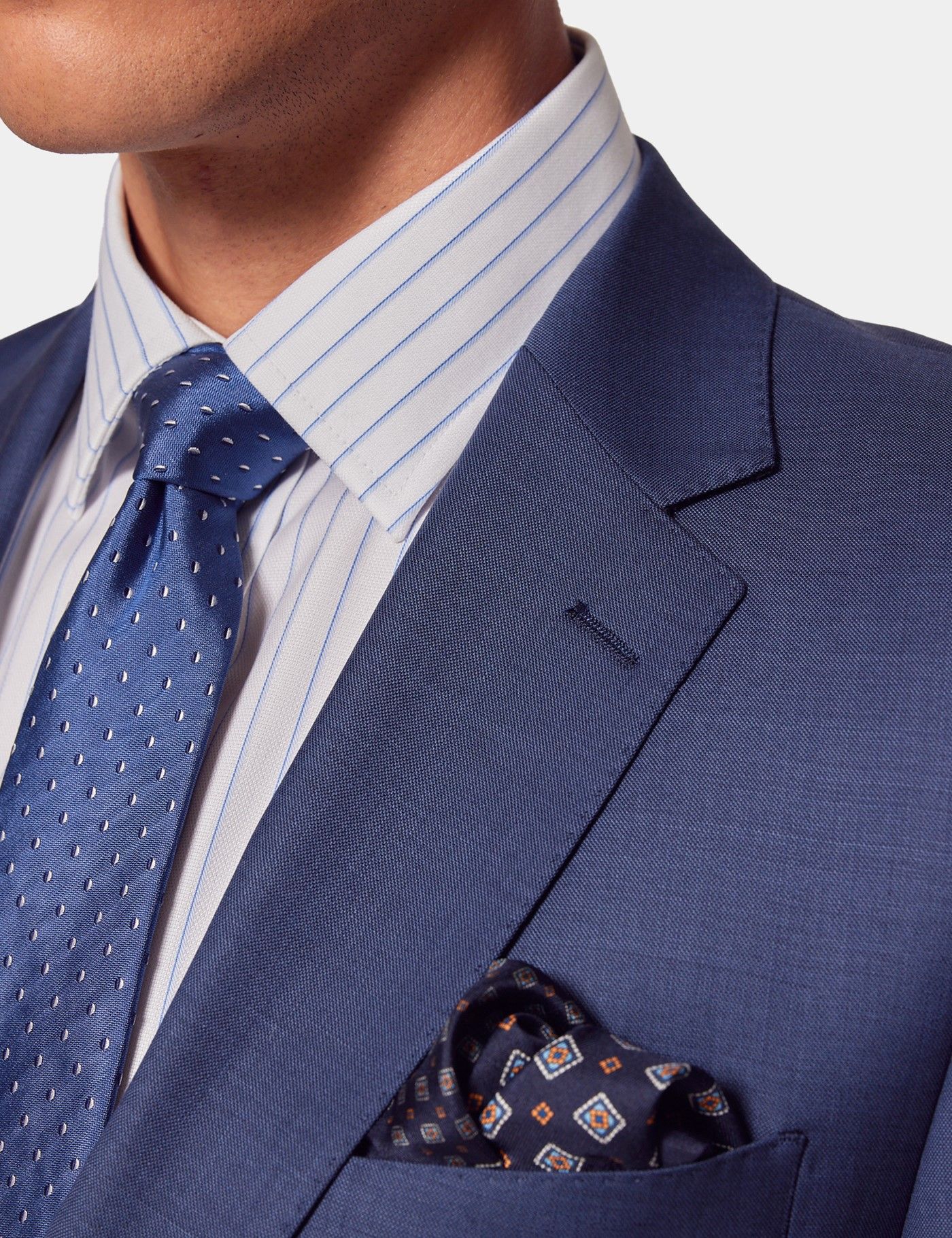 Slim Fit Mid Blue Sharkskin Suit-preview