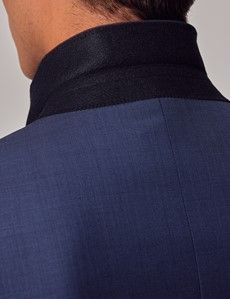 Mid Blue Sharkskin 3 Piece Slim  Suit-preview6