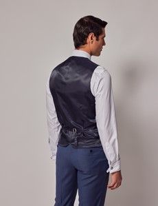 Mid Blue Sharkskin 3 Piece Slim  Suit-preview11