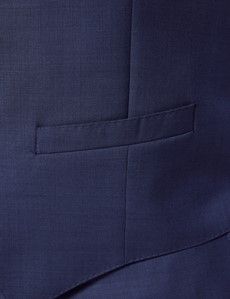 Men's Mid Blue Sharkskin Slim Fit 3 Piece Suit | Hawes & Curtis