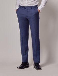Mid Blue Sharkskin 3 Piece Slim  Suit-preview12